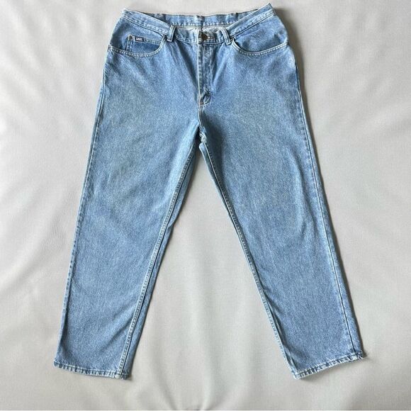 Vintage Light Wash Light Acid Wash Lee Relaxed Fit Jeans Size 38x30 - Picture 2 of 10